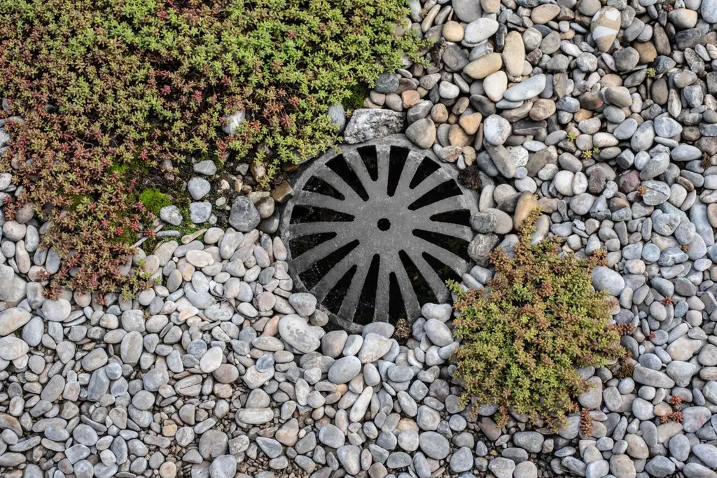 Roof drain pada taman